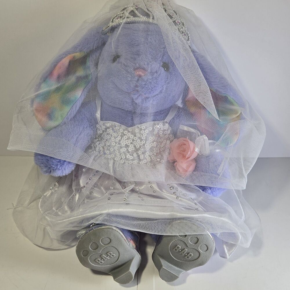 Build A Bear Pastel Paws Pawlette Bunny Bride Wedding Dress Birth Certificate